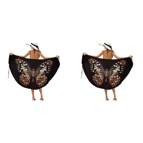 PALAY® Beach Wear Dress for Women Butterfly Print Swimming Suit Waterproof Adjustable Straps Cover Up Sarongs Bikini Set Lightweight Swimsuit Vacation Outfits 2PCS PALAY® Beach Wear Dress for Women Butterfly Print Swimming Suit Waterproof Adjustable Straps Cover Up Sarongs Bikini Set Lightweight Swimsuit Vacation Outfits 2PCS
